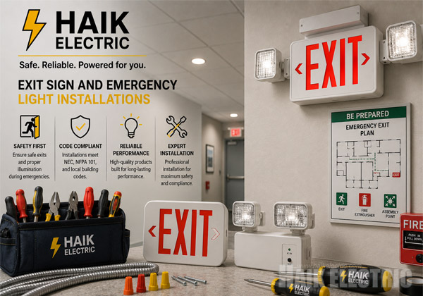 Exit Sign and Emergency Light Installations by Haik Electric