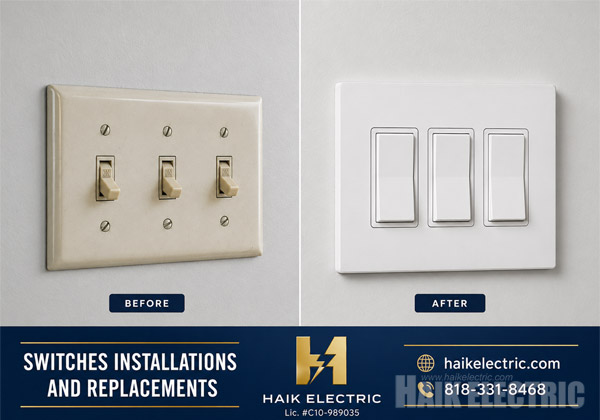 Dimmers and Switches Installations and Replacements project example 1